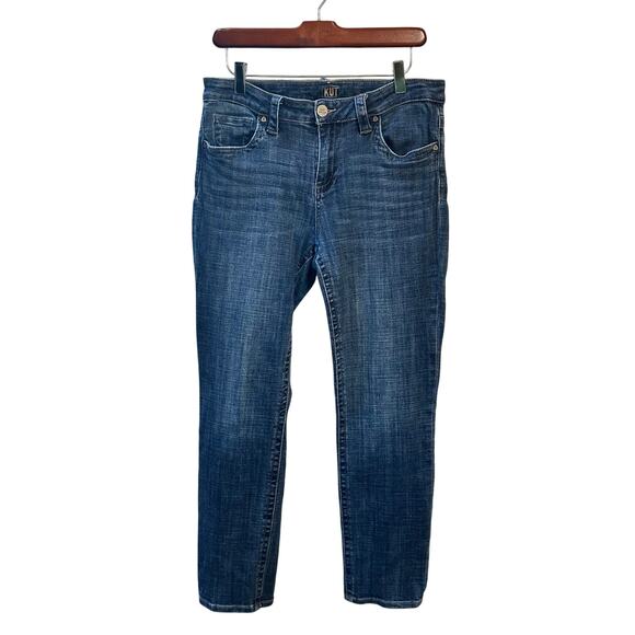 KUT from the Kloth Straight Leg Jeans Women’s Size 8 Blue Whiskered High Rise - Picture 1 of 9